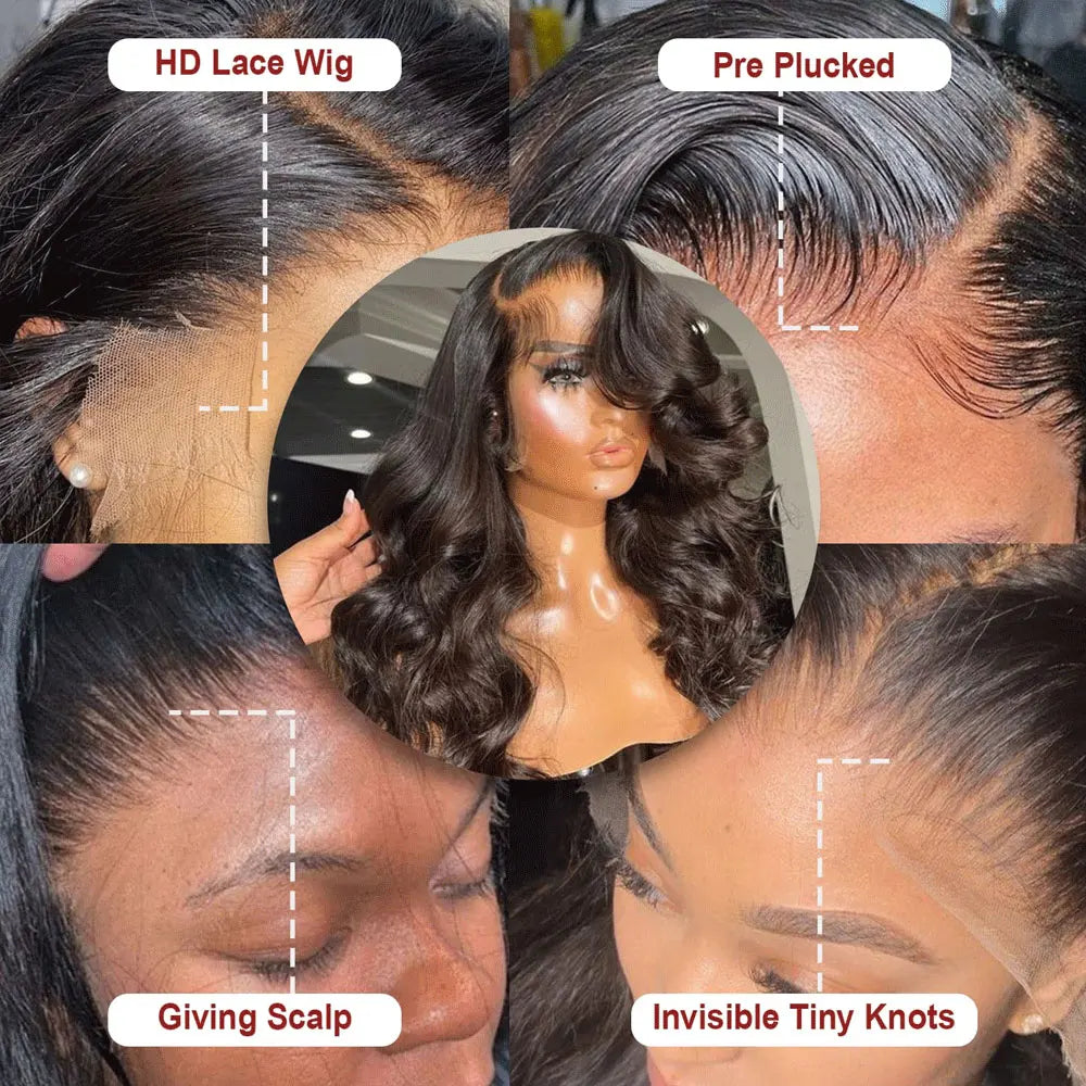 Body Wave Lace Front Wig - 13x6/13x4/5x5 Glueless 180-250% Density