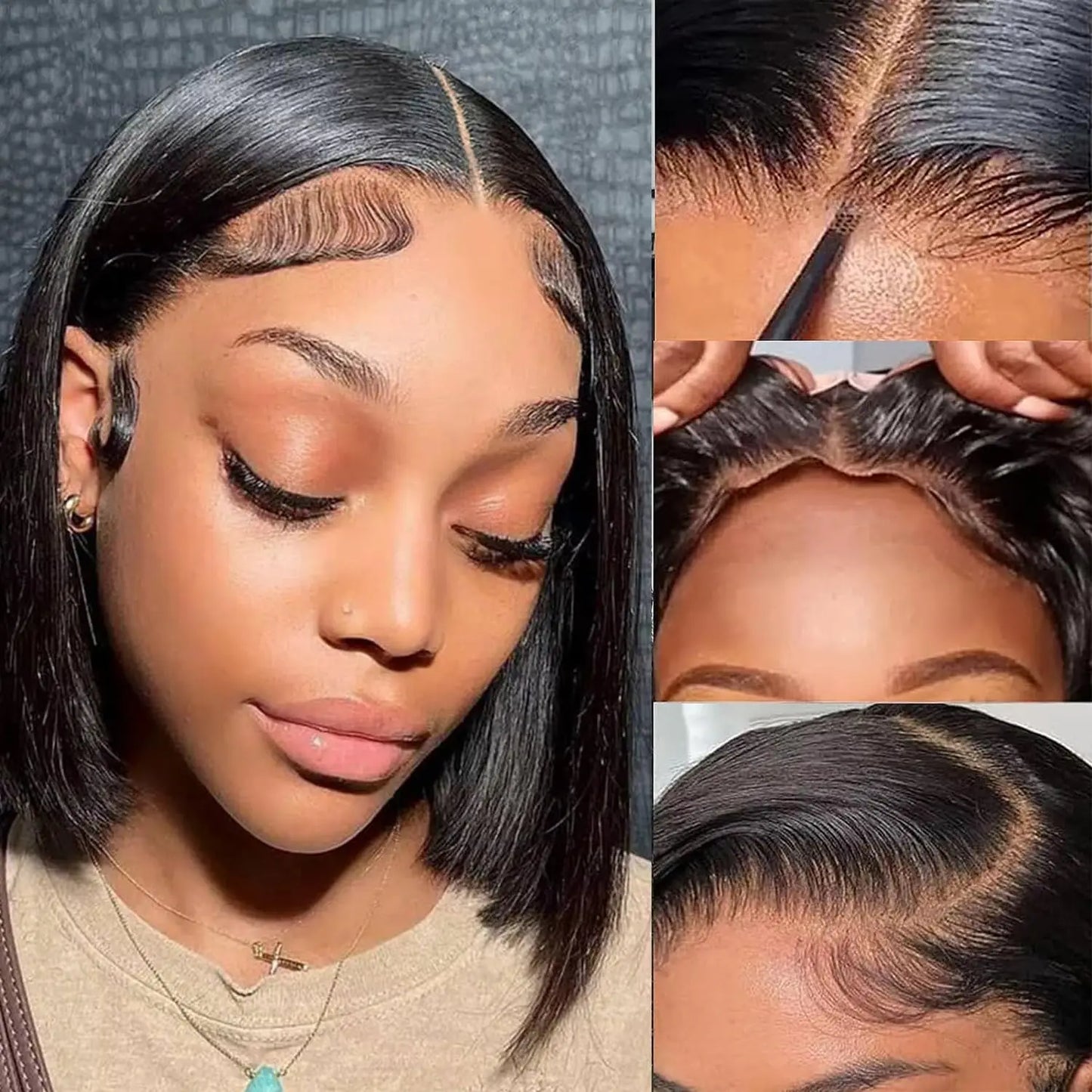 Put On & Go Glueless Straight Bob Wig - Pre Cut 150% Density