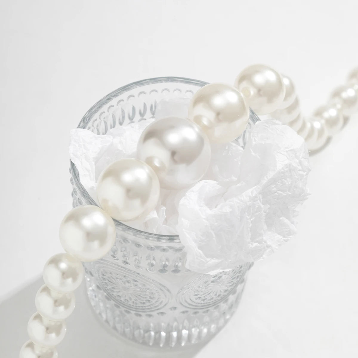 Exaggerated Pearl Beaded Choker Necklace