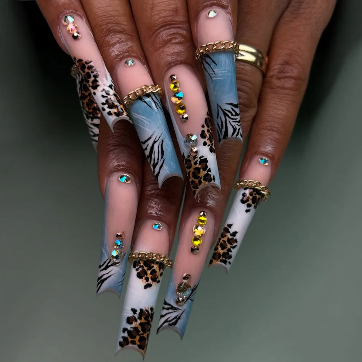 Pink Butterfly Glitter Press-On Nails - French Ballet