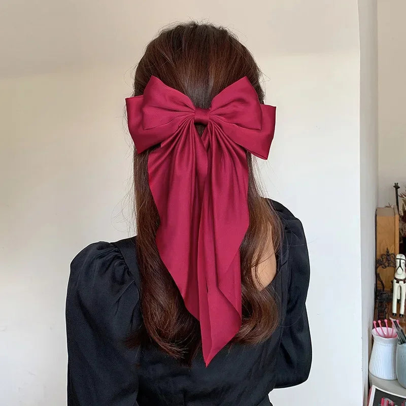 Minimalist Silk Bow Hair Clips – Set of 3 Elegant Barrettes