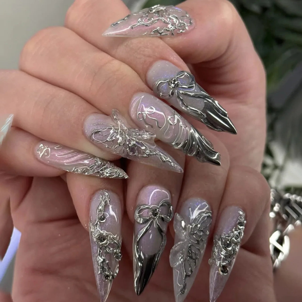 Metallic Gold Leopard Almond Press-On Nails (24pcs)