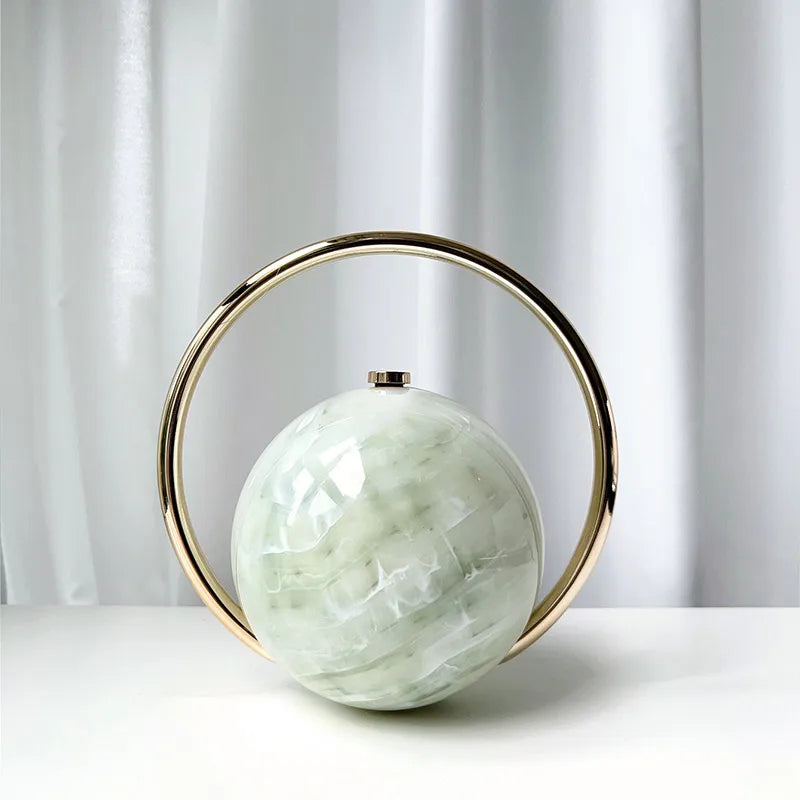 Marble Sphere Evening Clutch – Designer Electroplated Handbag