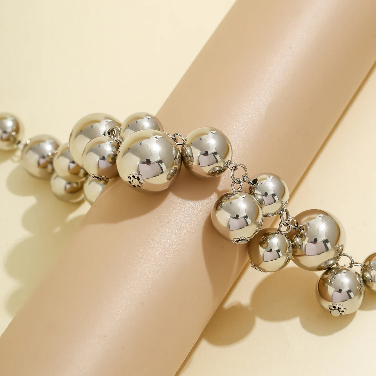 Chunky Acrylic Ball Bead Choker – Exaggerated Grunge Statement Necklace