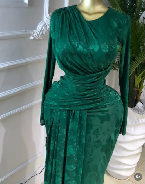 Draped Ruched Waist Maxi Dress
