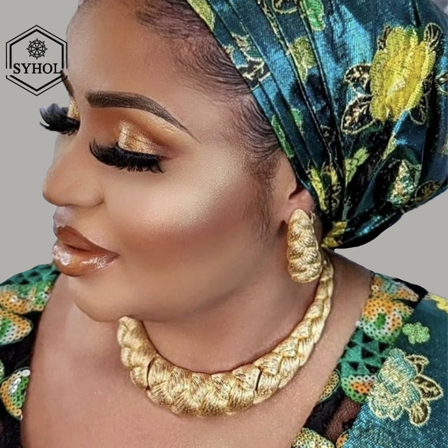 Luxury Brazil Gold Plated Jewellery Set – Necklace, Earrings, Ring & Bracelet