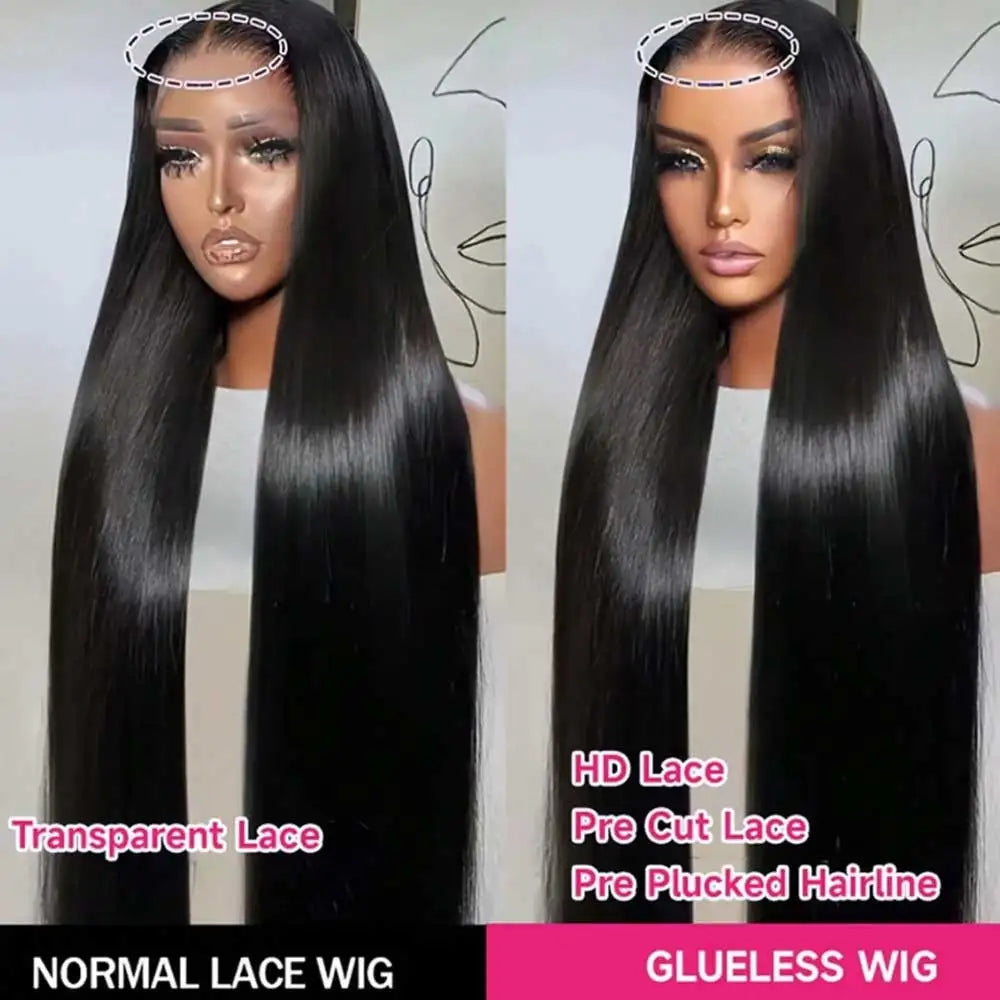 40-42 Inch Bone Straight Wig - 13x4/13x6 HD Lace 220-250% Density