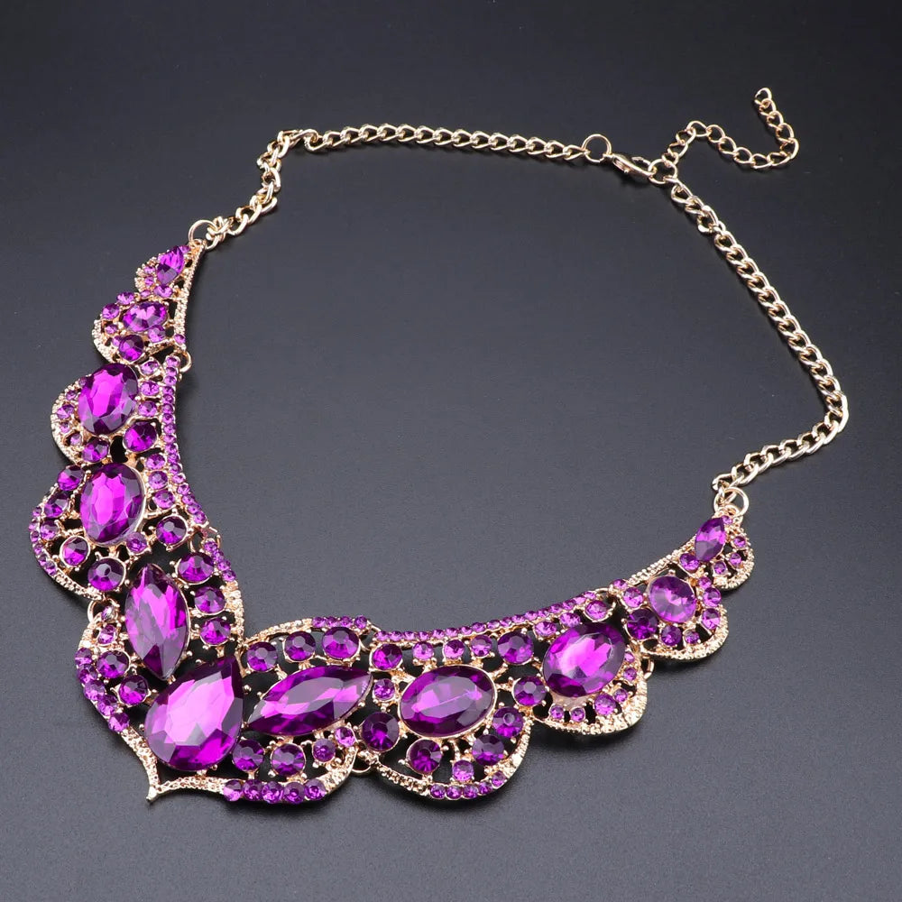 Vintage Retro Indian Bridal Jewellery Set – Necklace & Earrings