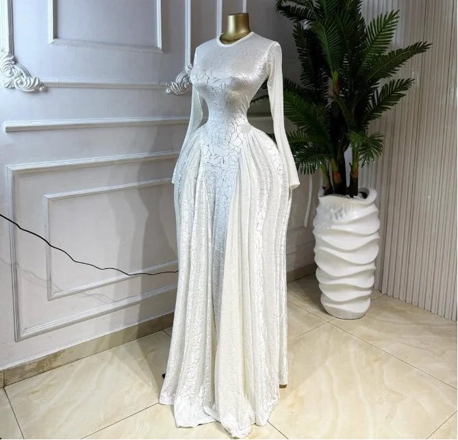 Velvet & Mesh Corseted Pleated A-Line Maxi Dress