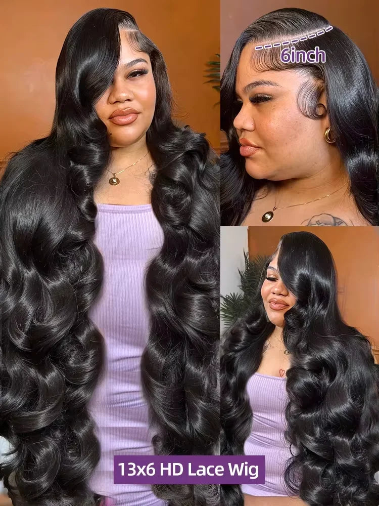 Luxe 30-40 Inch Body Wave Wig - 13x4/13x6 HD Lace Glueless Brazilian Hair