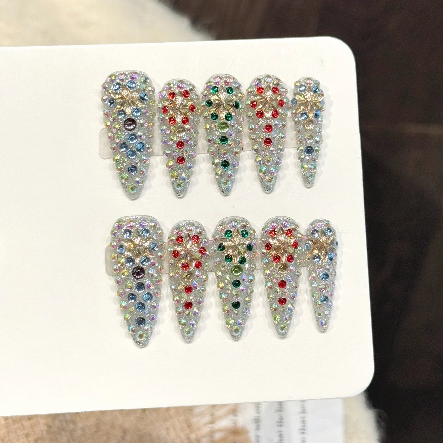 Luxe Diamond Stiletto Press-On Nails – 10pcs Full Flash Crystal