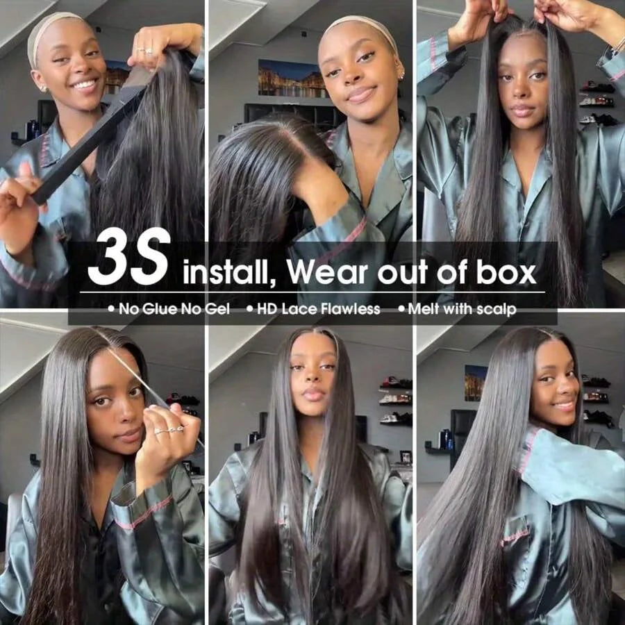 Bone Straight Glueless Wig - 6x4 Lace