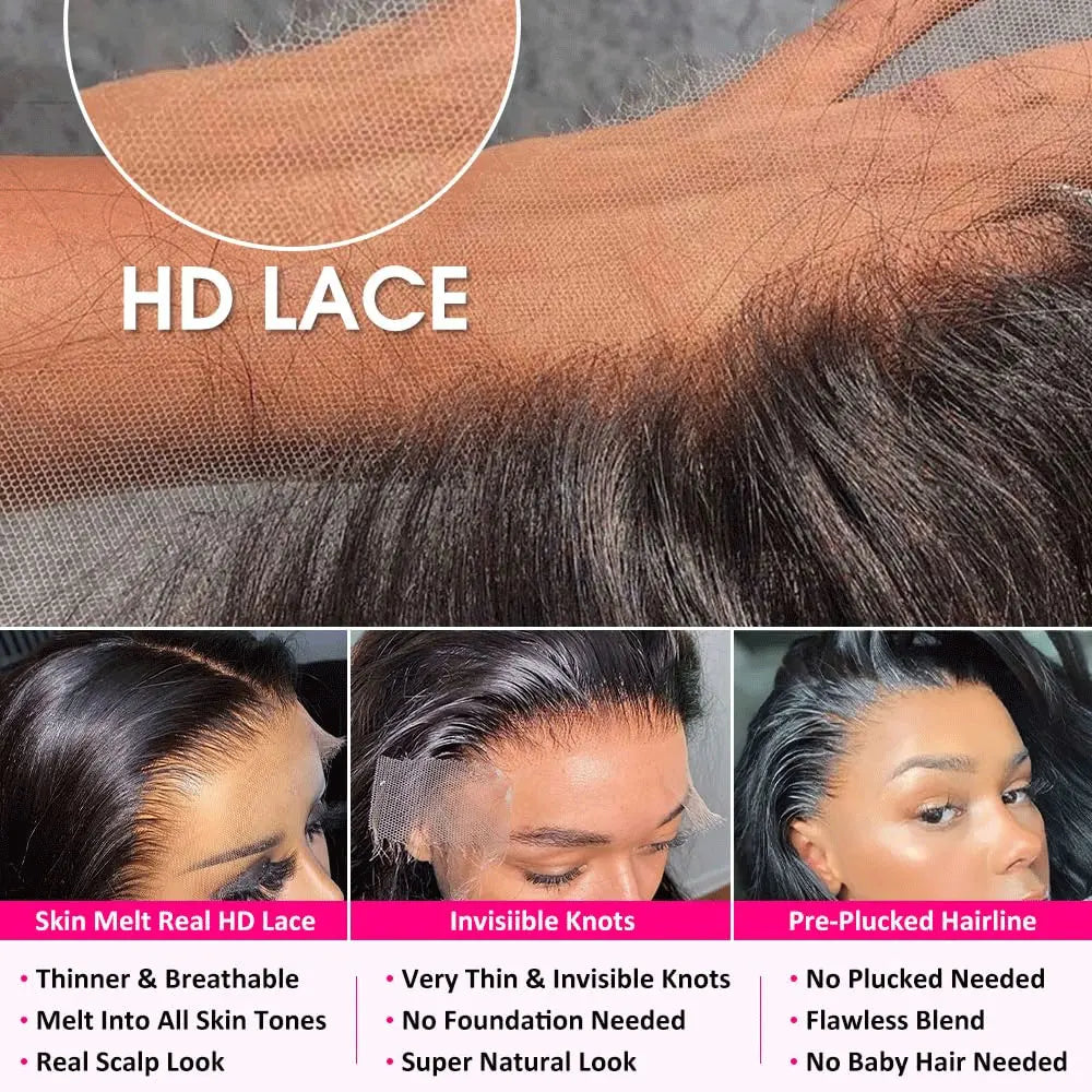 Body Wave Lace Front Wig - 13x6/13x4/5x5 Glueless 180-250% Density