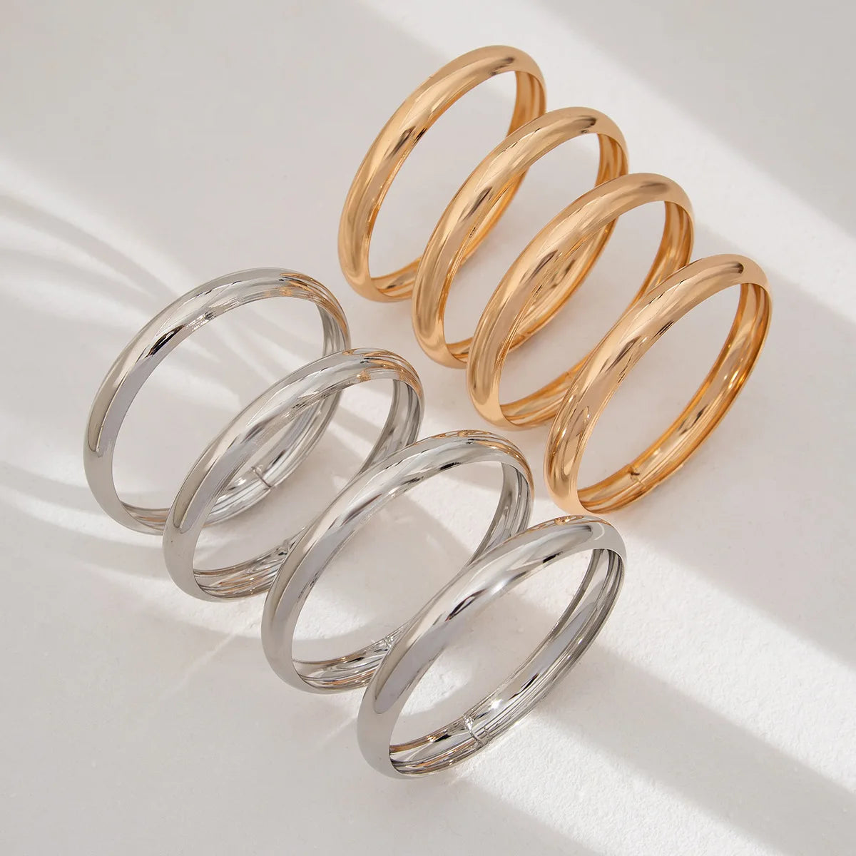 Luxe Twisted Texture Stacking Bangle Set (8 Pieces)