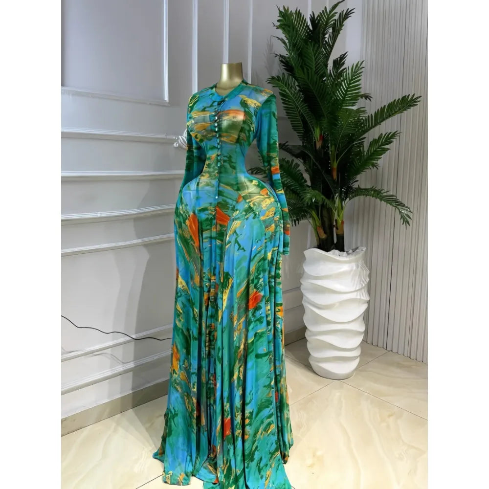 Big Swing Tie Dye Maxi Dress – Floor-Length Beach & Evening Dress