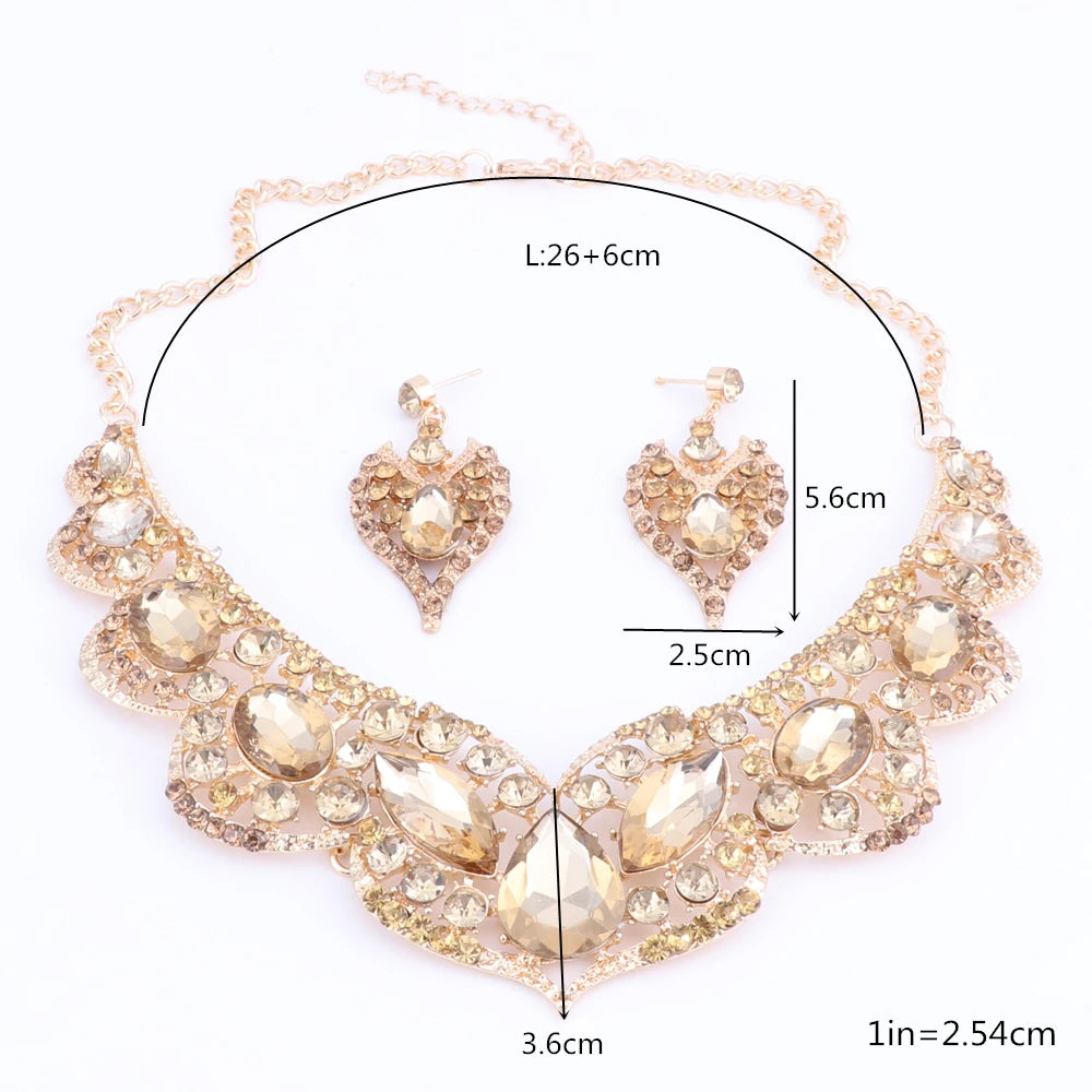 Vintage Retro Indian Bridal Jewellery Set – Necklace & Earrings
