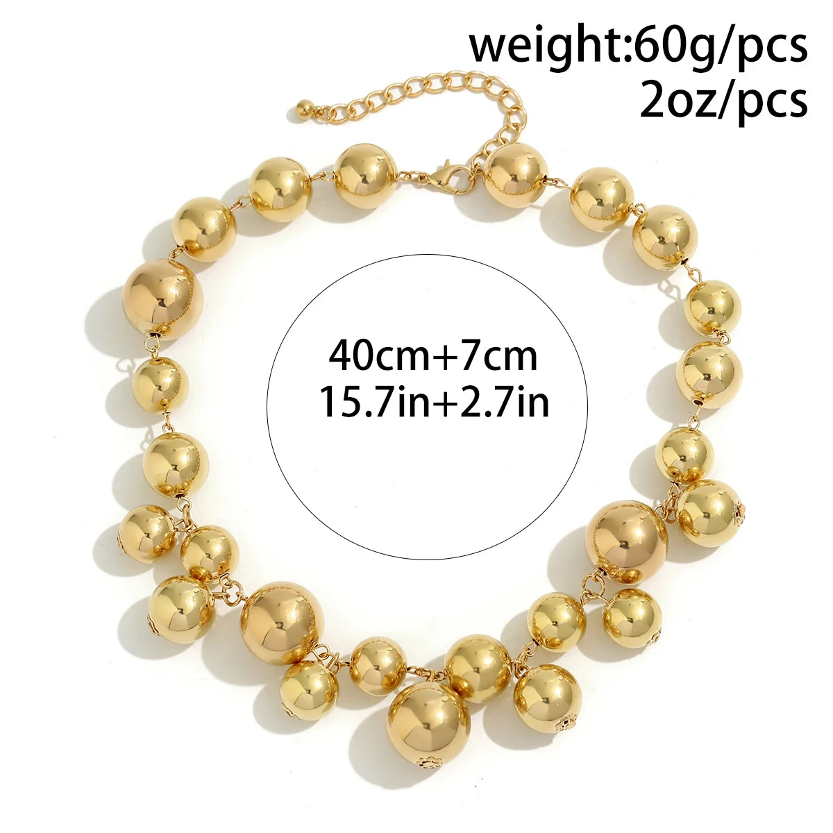 Chunky Acrylic Ball Bead Choker – Exaggerated Grunge Statement Necklace