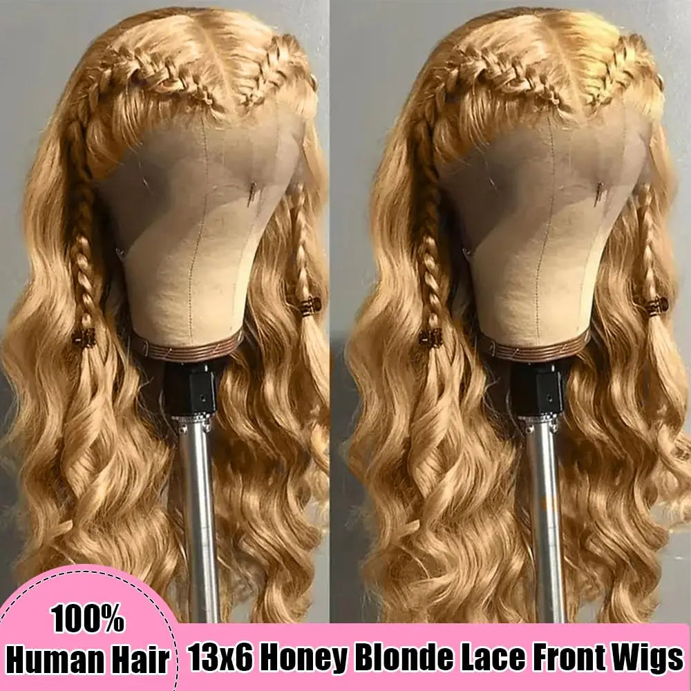 27 Honey Blonde Body Wave Wig - 13x4/13x6 HD Lace 180-250% Density