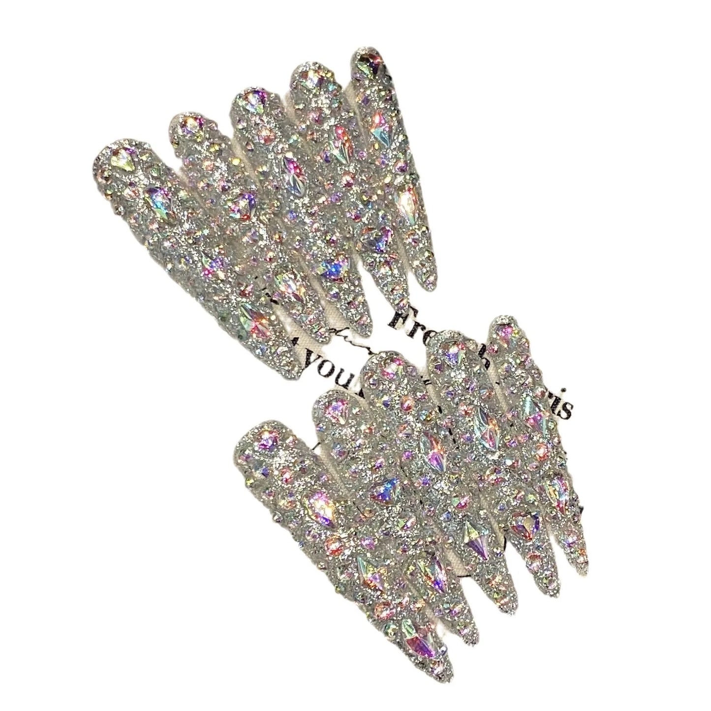 Luxe Diamond Stiletto Press-On Nails – 10pcs Full Flash Crystal