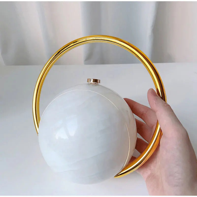 Marble Sphere Evening Clutch – Designer Electroplated Handbag
