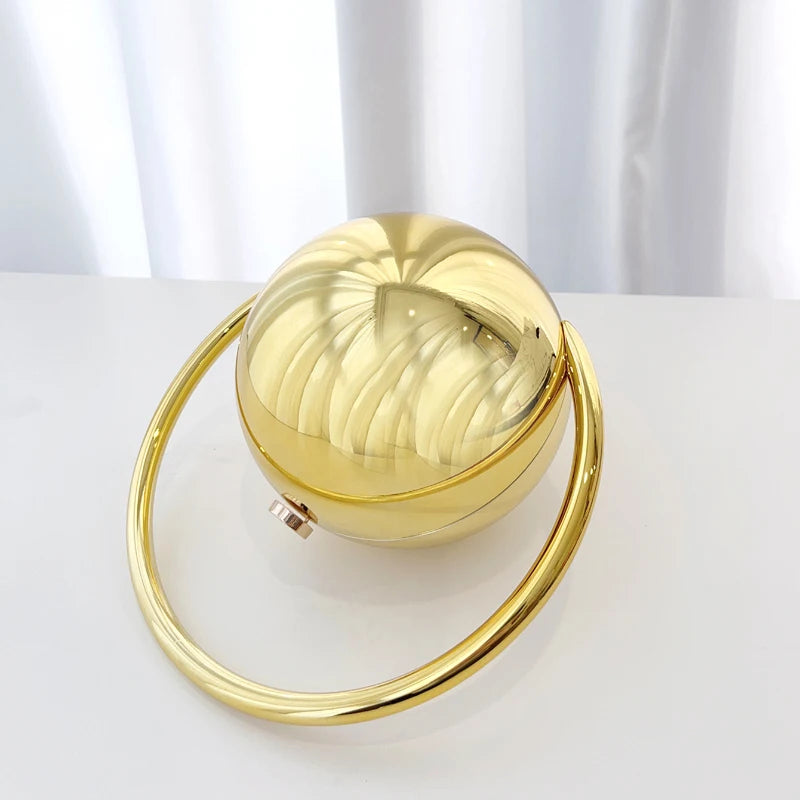 Marble Sphere Evening Clutch – Designer Electroplated Handbag