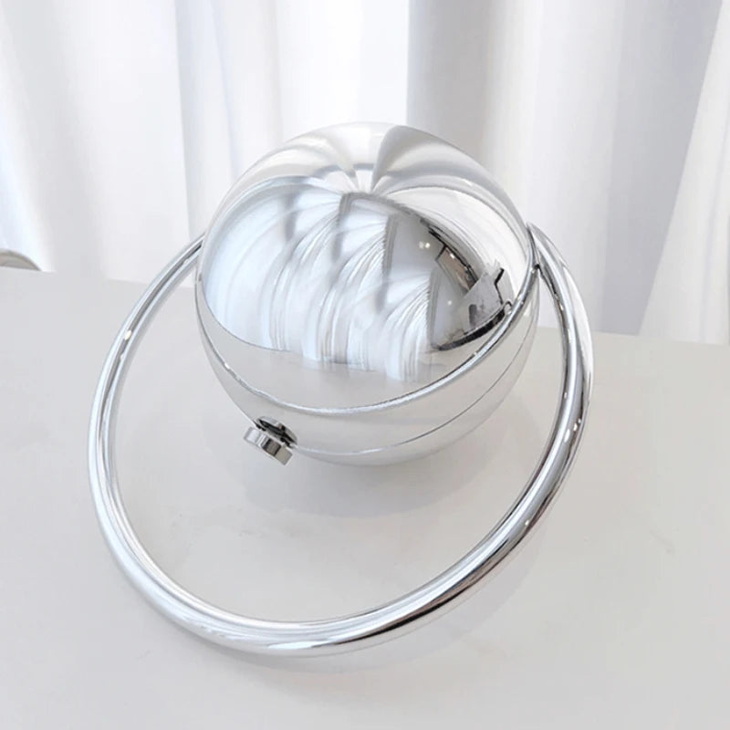 Marble Sphere Evening Clutch – Designer Electroplated Handbag
