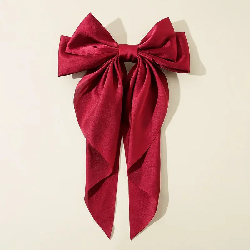 Minimalist Silk Bow Hair Clips – Set of 3 Elegant Barrettes