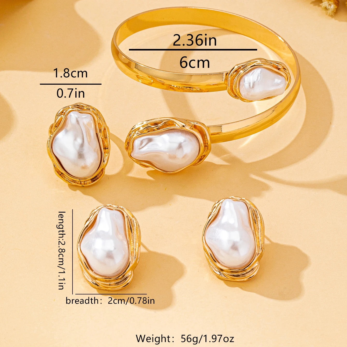 Luxe Baroque Bracelet, Ring & Earring Set