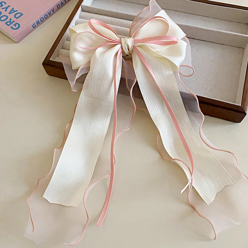 Jewelled Bow Spring Hair Clips – Korean-Inspired Glam Accessories