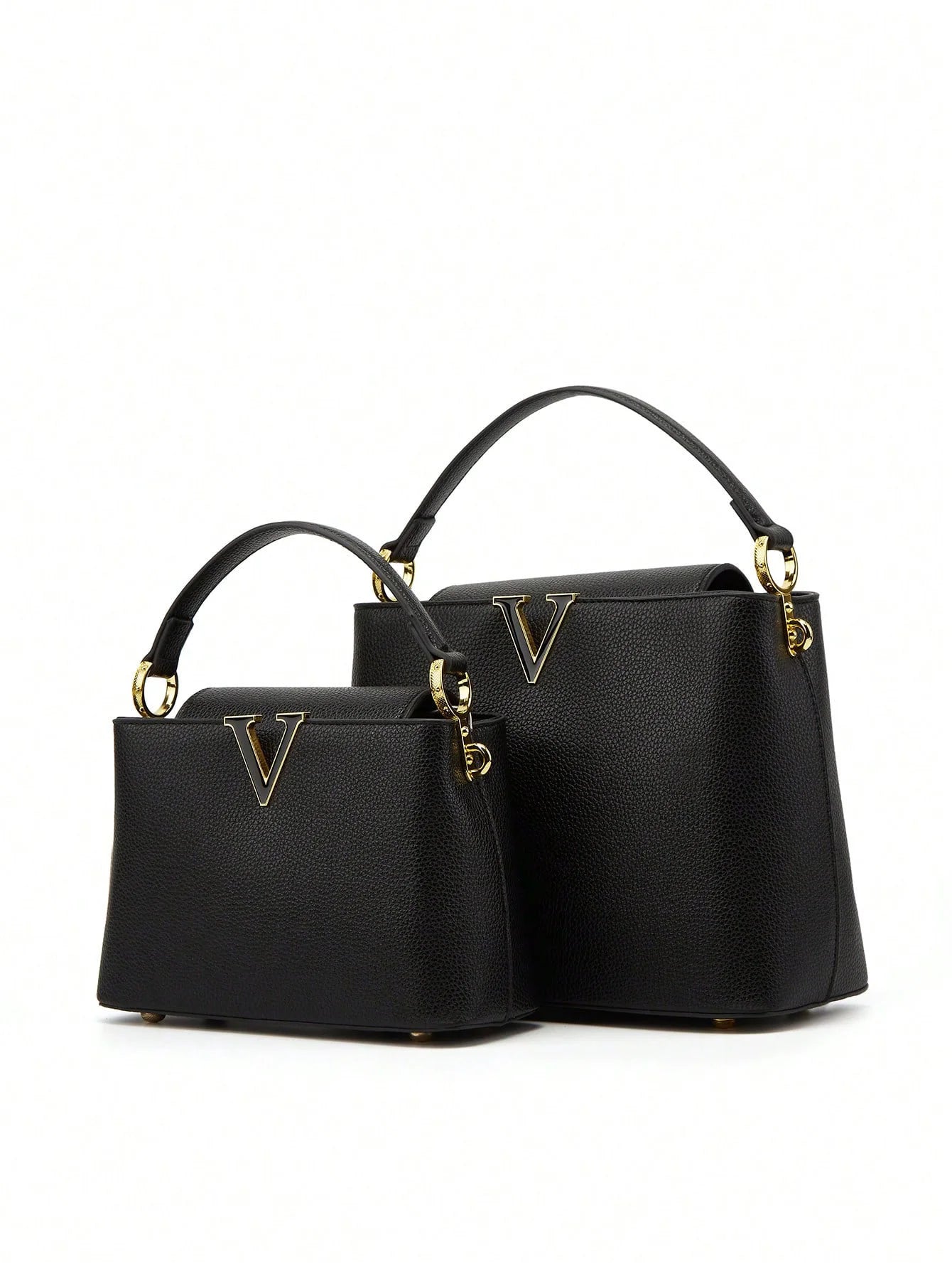 Luxe V-Detail Bucket Satchel – Women’s Shoulder Bag