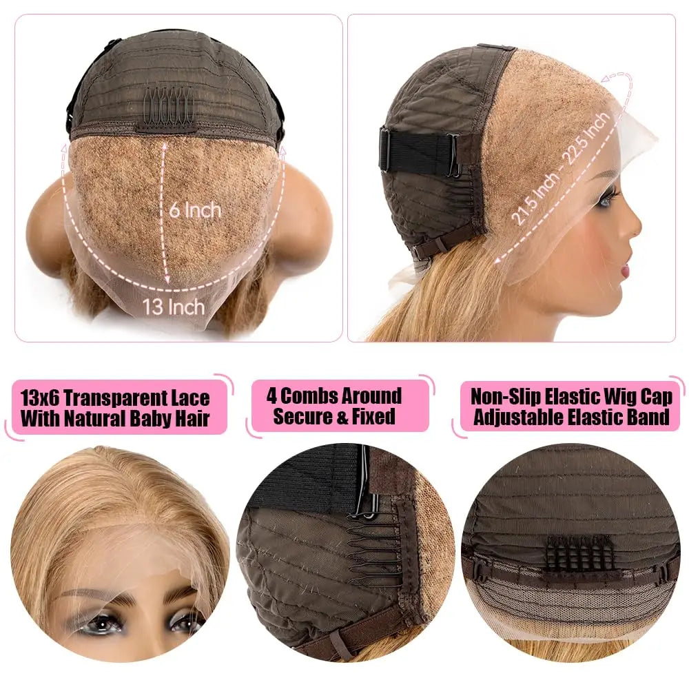 27 Honey Blonde Body Wave Wig - 13x4/13x6 HD Lace 180-250% Density