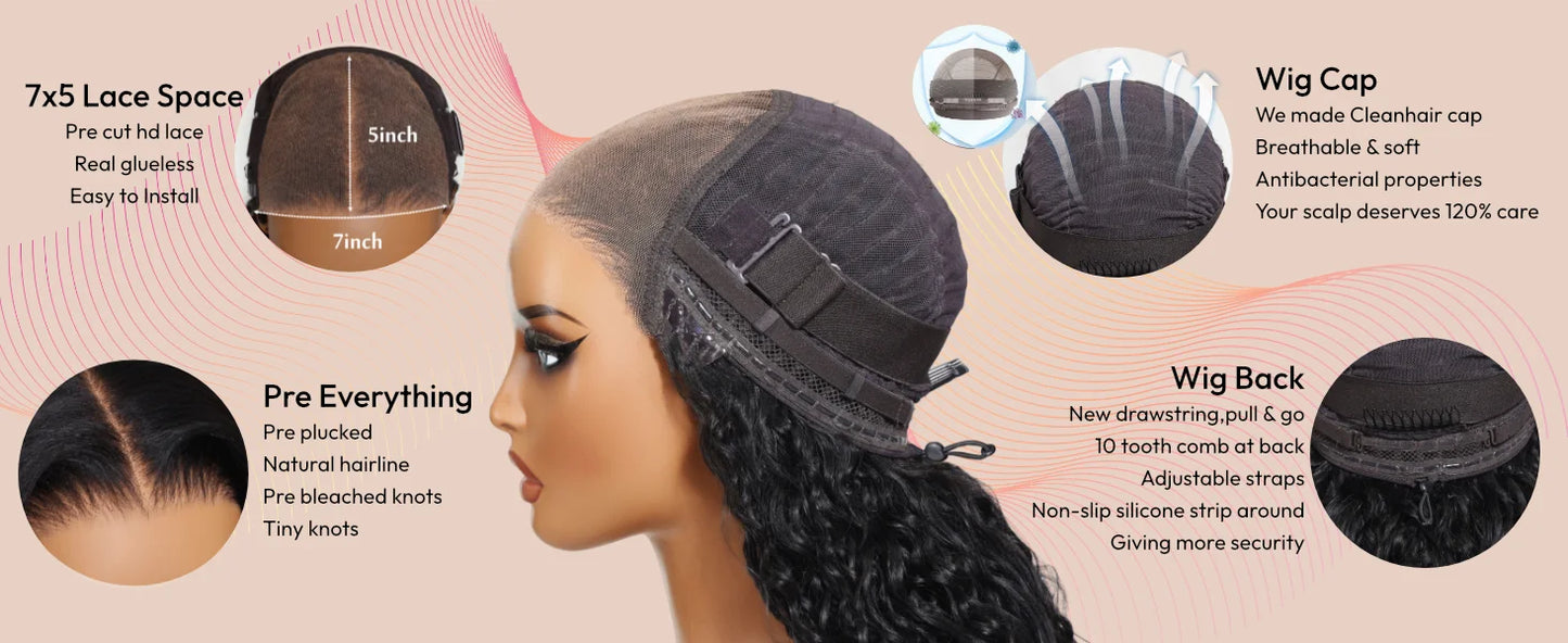 Yaki Straight Bob Wig - 7x5 & 13x4 Lace Pre Cut Glueless 150% Density