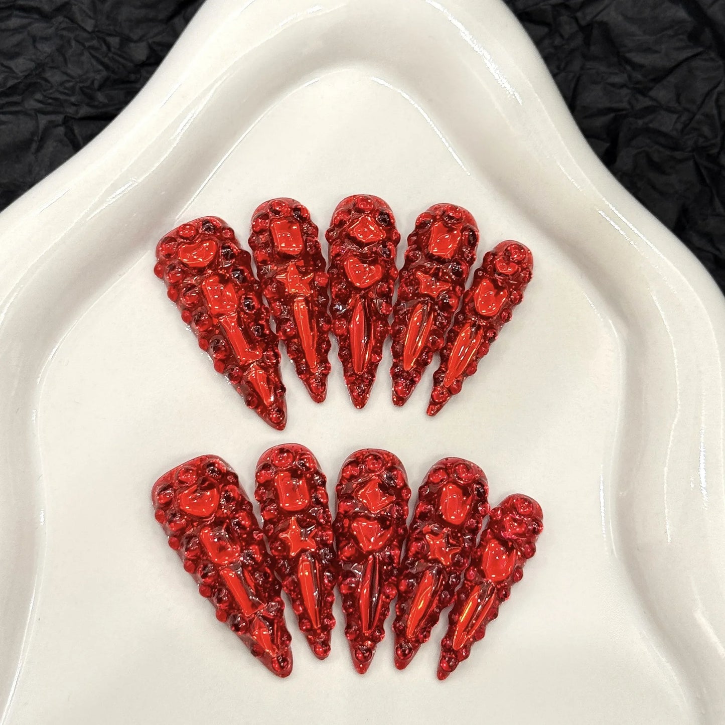 Luxe Diamond Stiletto Press-On Nails – 10pcs Full Flash Crystal