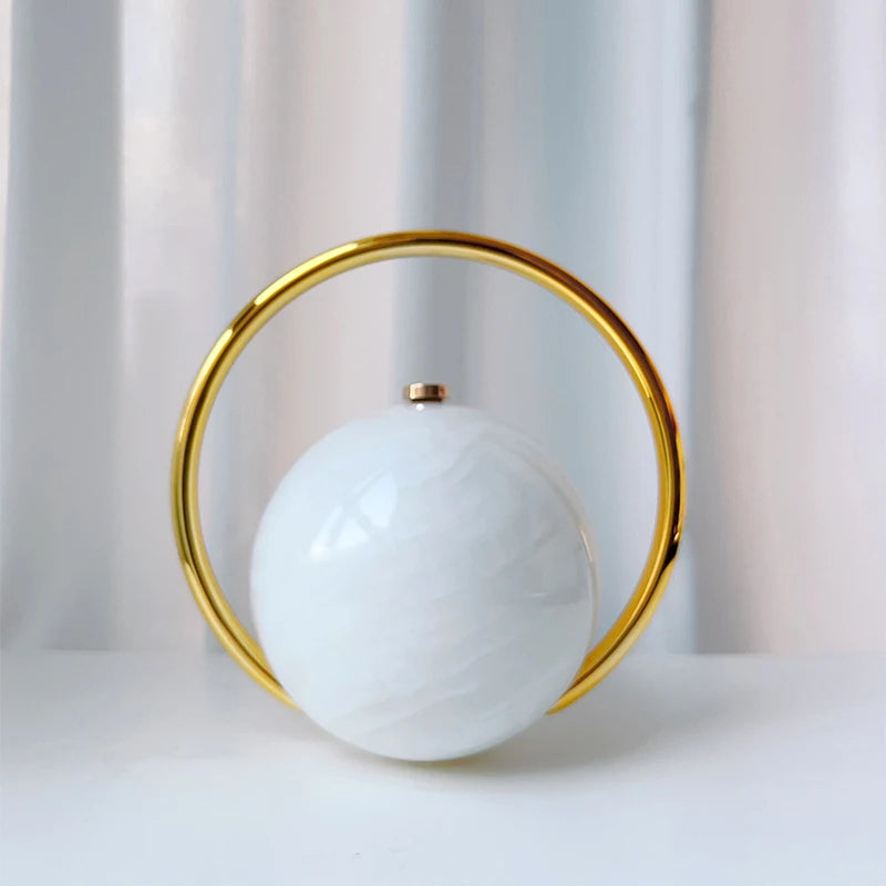 Marble Sphere Evening Clutch – Designer Electroplated Handbag