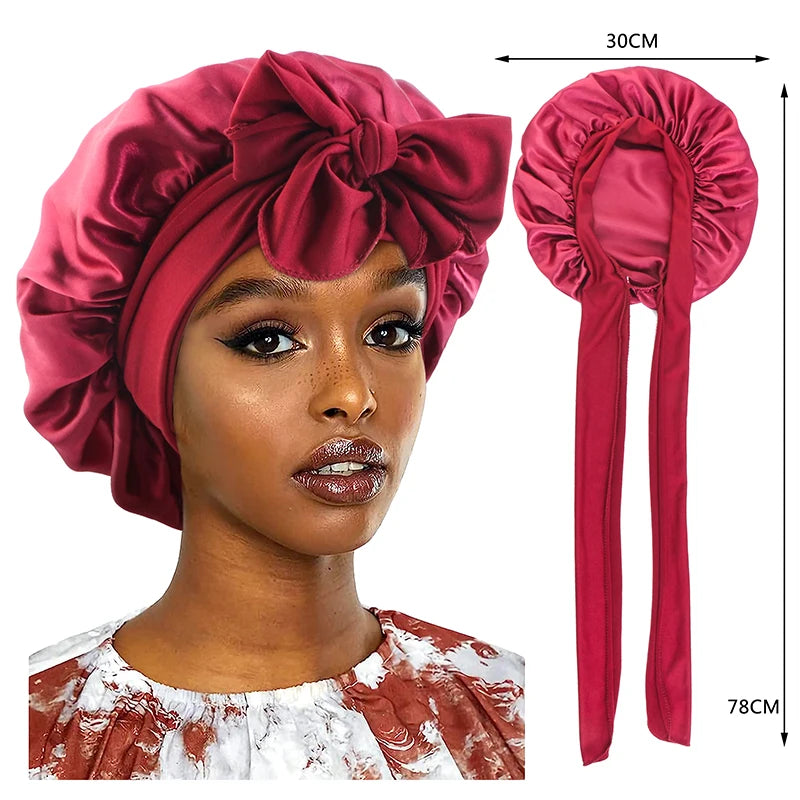 Satin Sleeping Cap – Silky Bonnet Edge Wrap & Shower Night Cap