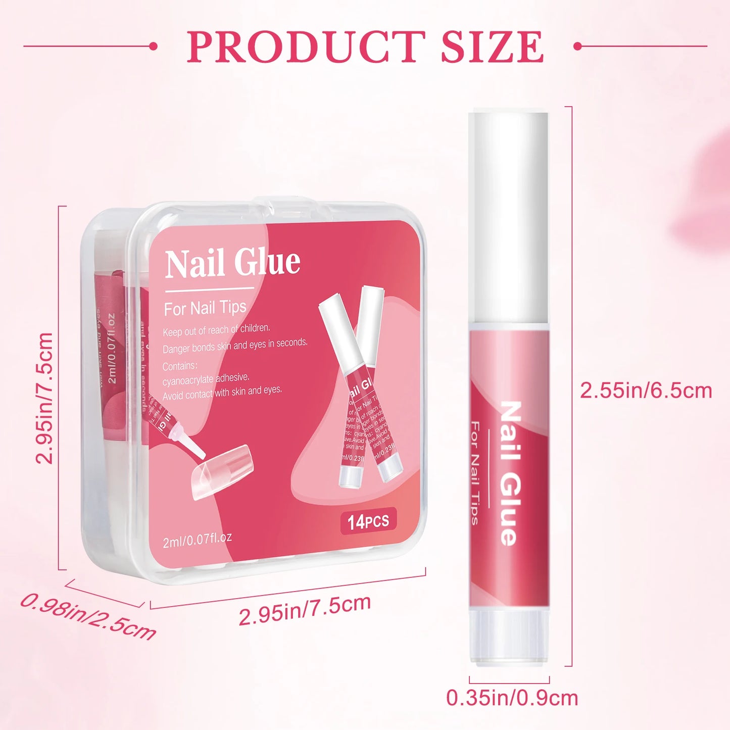 Press-On Nail Glue Kit (14 Tubes)
