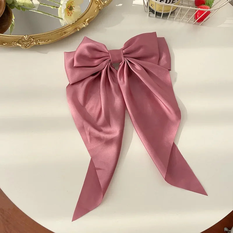 Minimalist Silk Bow Hair Clips – Set of 3 Elegant Barrettes