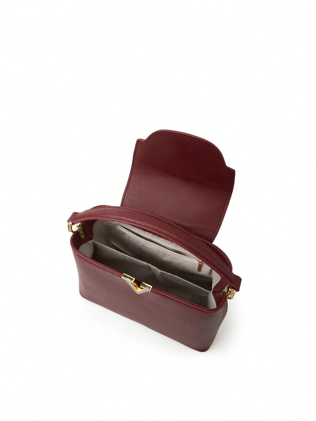 Luxe V-Detail Bucket Satchel – Women’s Shoulder Bag