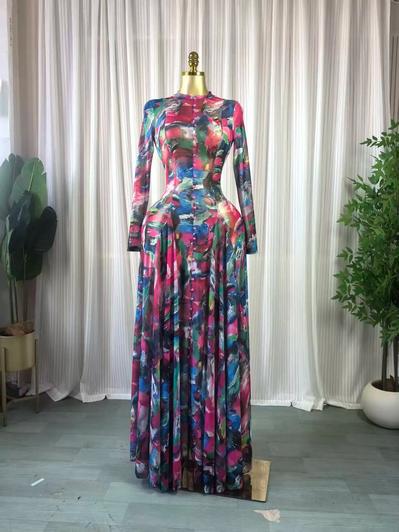 Big Swing Tie Dye Maxi Dress – Floor-Length Beach & Evening Dress