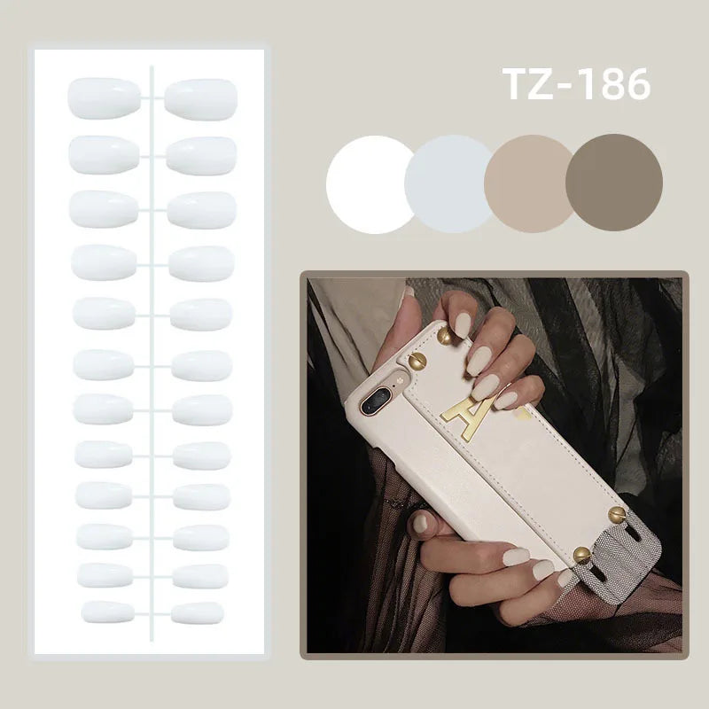 Bow Diamond Long Coffin Press-On Nails (24pcs)