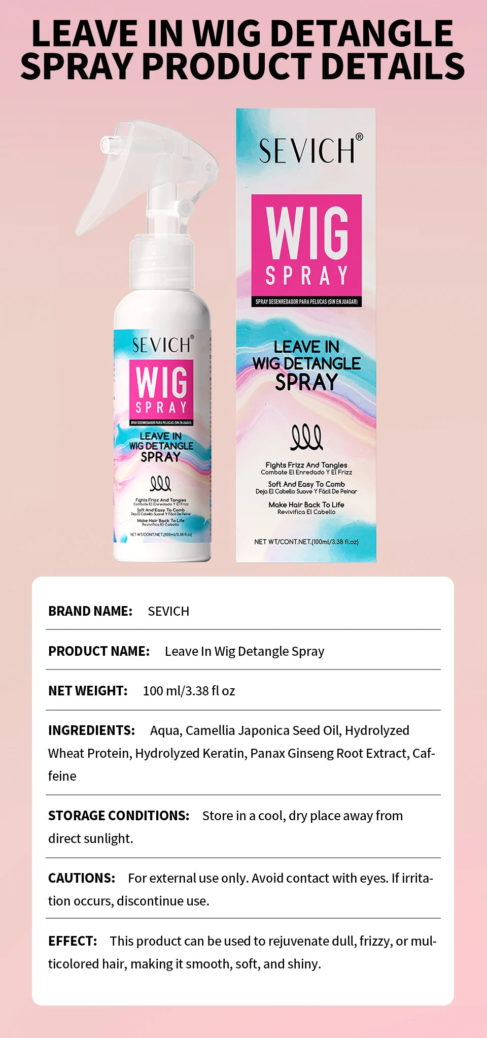 Wig Care Moisturising Spray 100ml