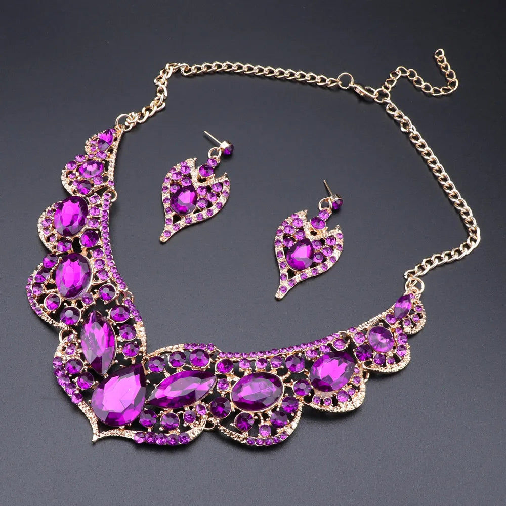 Vintage Retro Indian Bridal Jewellery Set – Necklace & Earrings