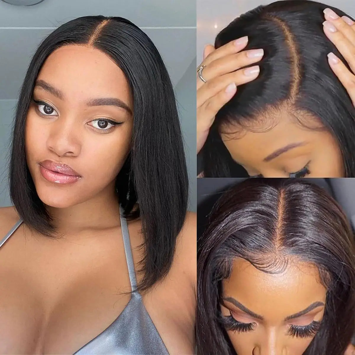 Put On & Go Glueless Straight Bob Wig - Pre Cut 150% Density