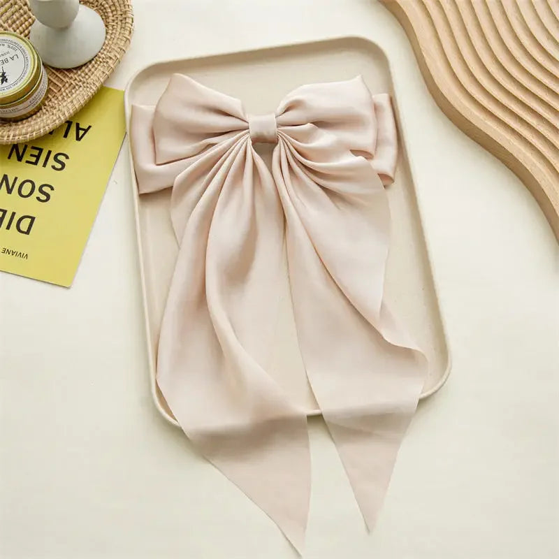 Minimalist Silk Bow Hair Clips – Set of 3 Elegant Barrettes