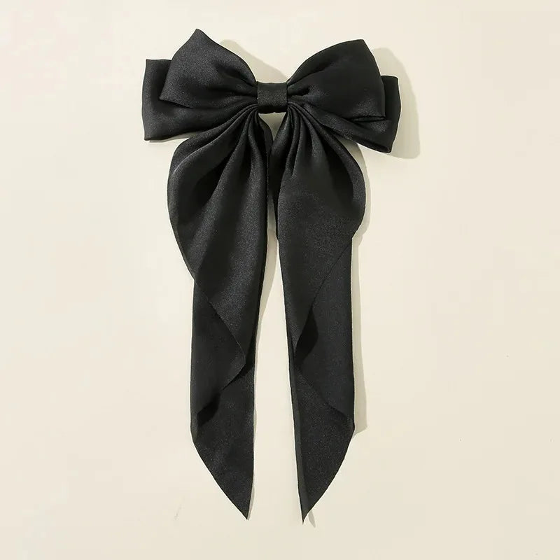 Minimalist Silk Bow Hair Clips – Set of 3 Elegant Barrettes
