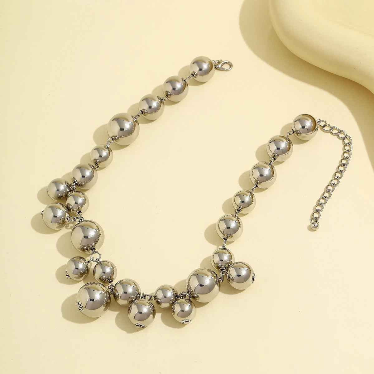 Chunky Acrylic Ball Bead Choker – Exaggerated Grunge Statement Necklace