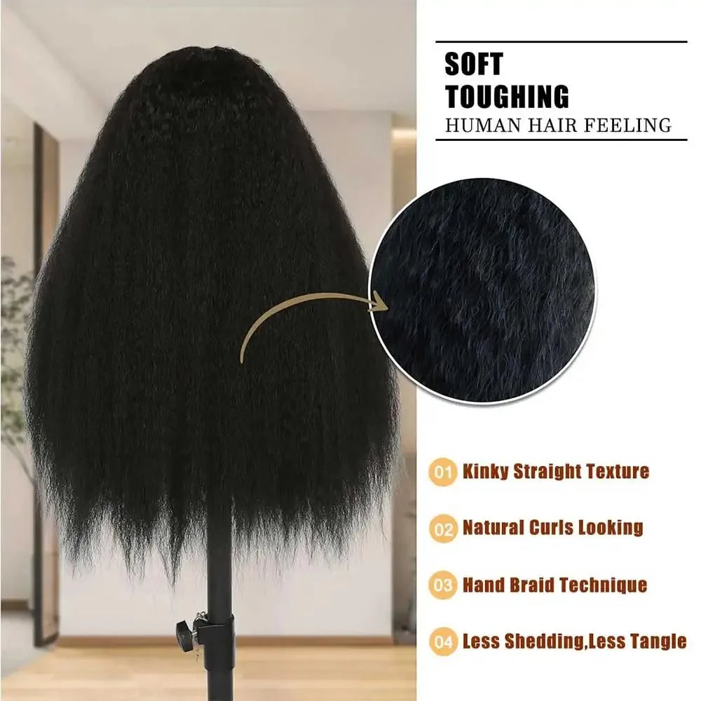 360 Invisi Strap Kinky Straight Wig - Full Lace Yaki 200% Density