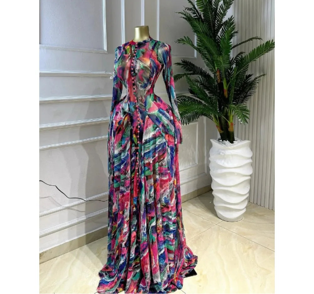 Big Swing Tie Dye Maxi Dress – Floor-Length Beach & Evening Dress