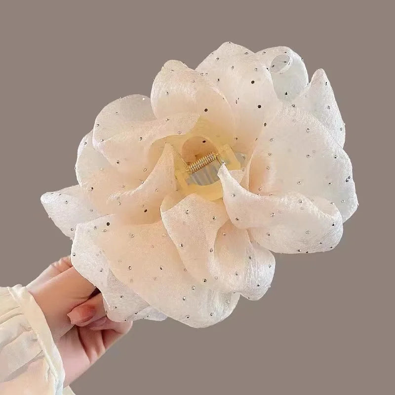 Oversized Diamond Bubble Hair Clip – Mesh & Crystal Temperament Clip