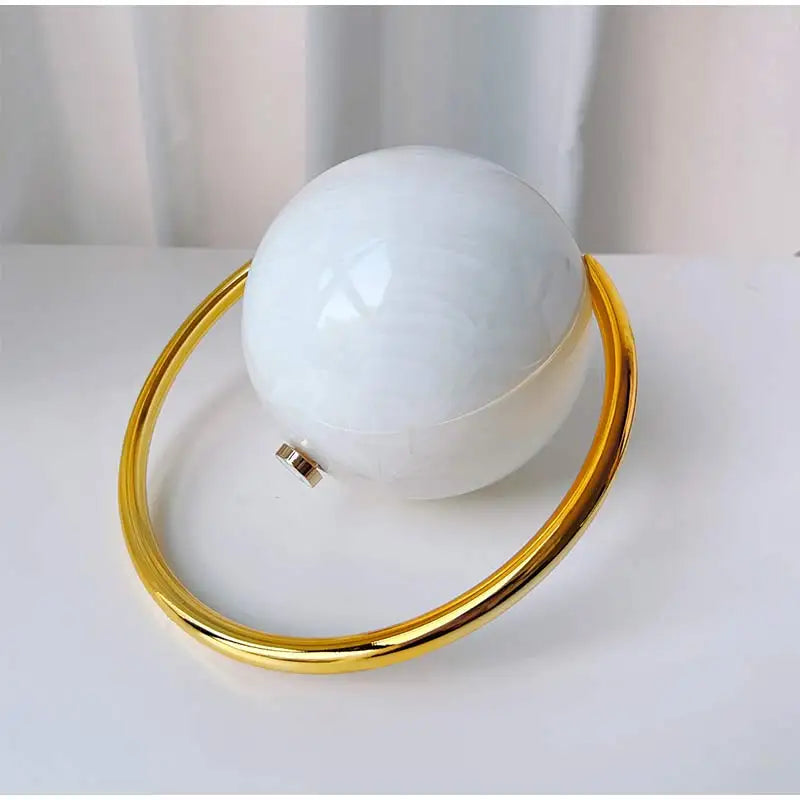 Marble Sphere Evening Clutch – Designer Electroplated Handbag